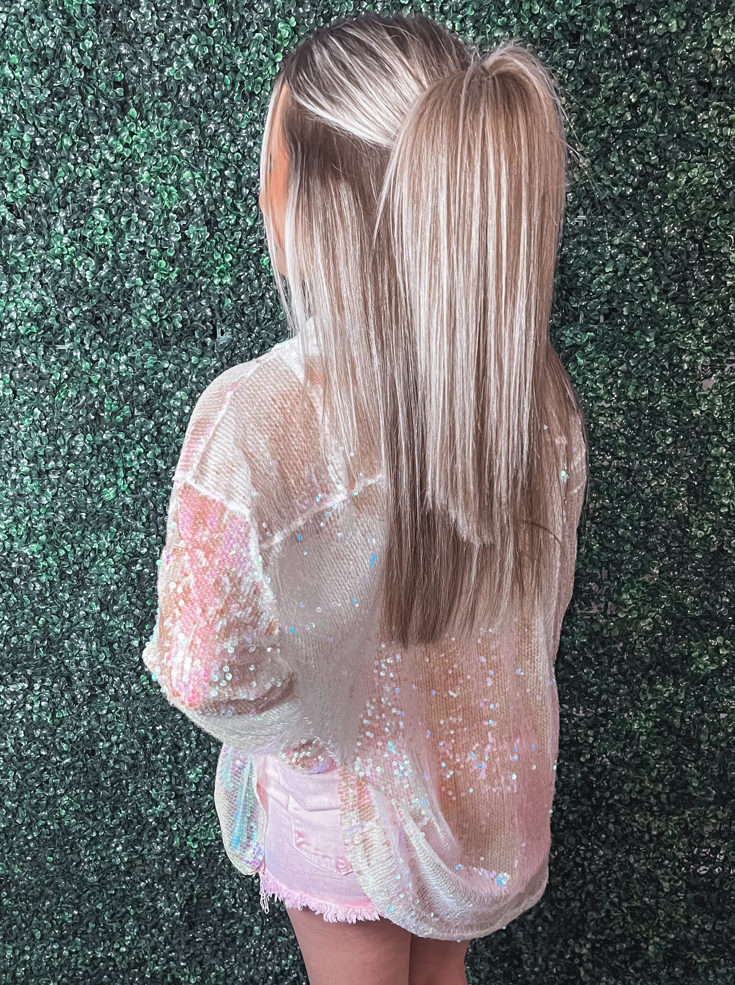 Whole Place Shimmer Sequin Top