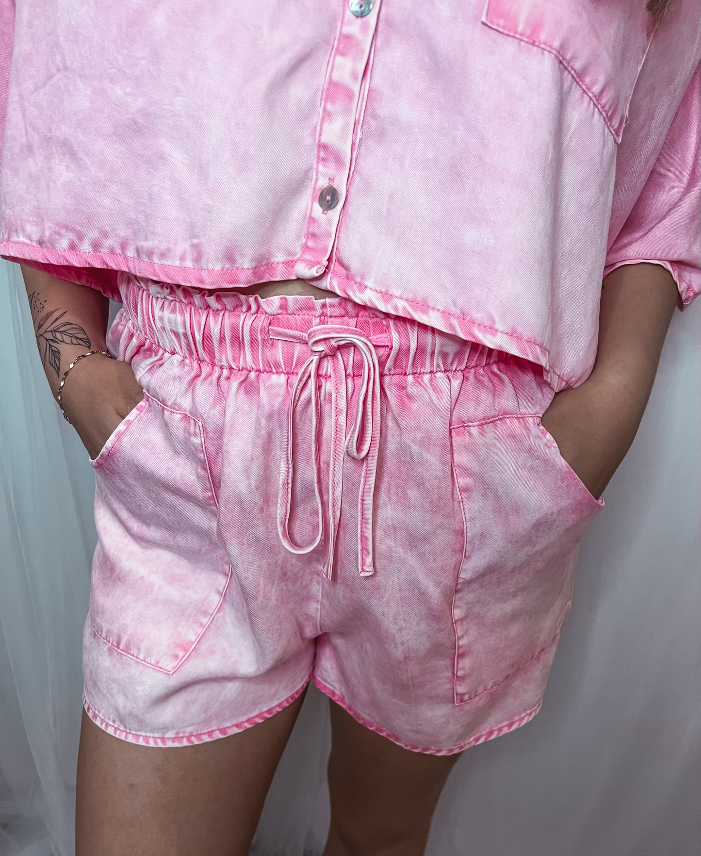 Summer Breeze Button Down Cropped Tencel Shirt