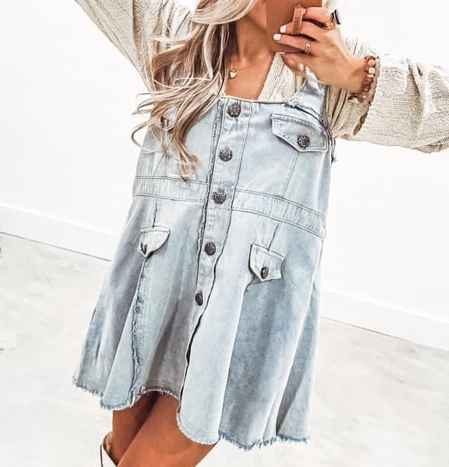 Let’s Go Out Denim Mini Dress