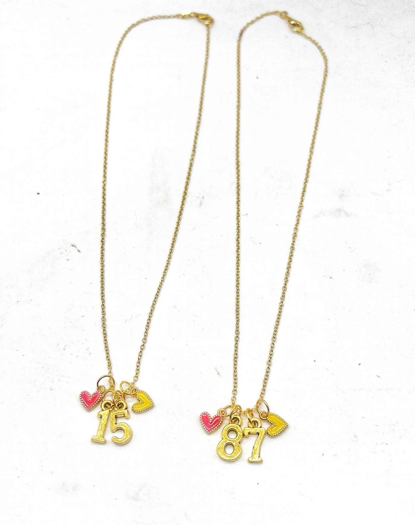 Gold 87 Kelce Kansas City Charm Necklace Chiefs KC