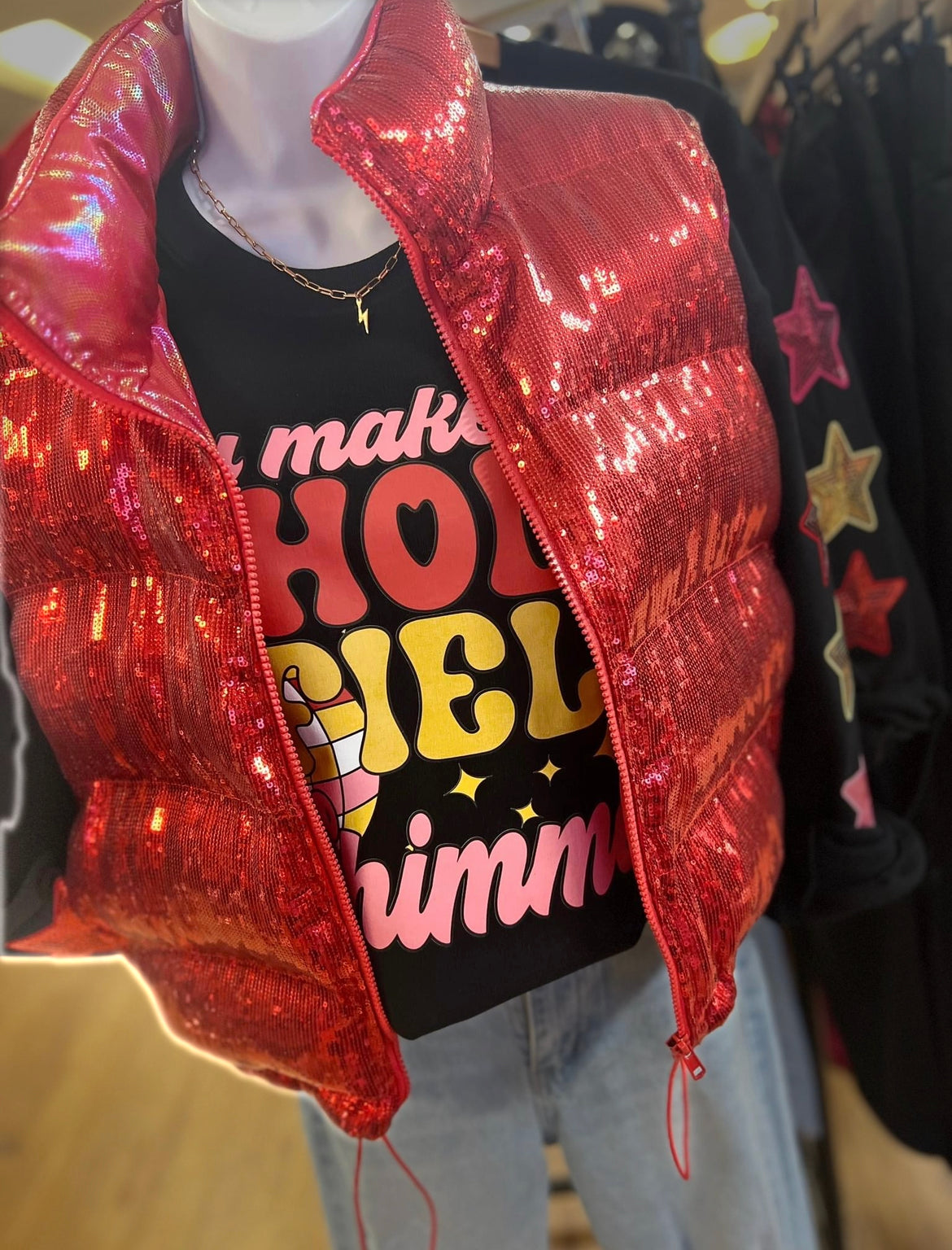 All The Glam Game Day Puffer Vest