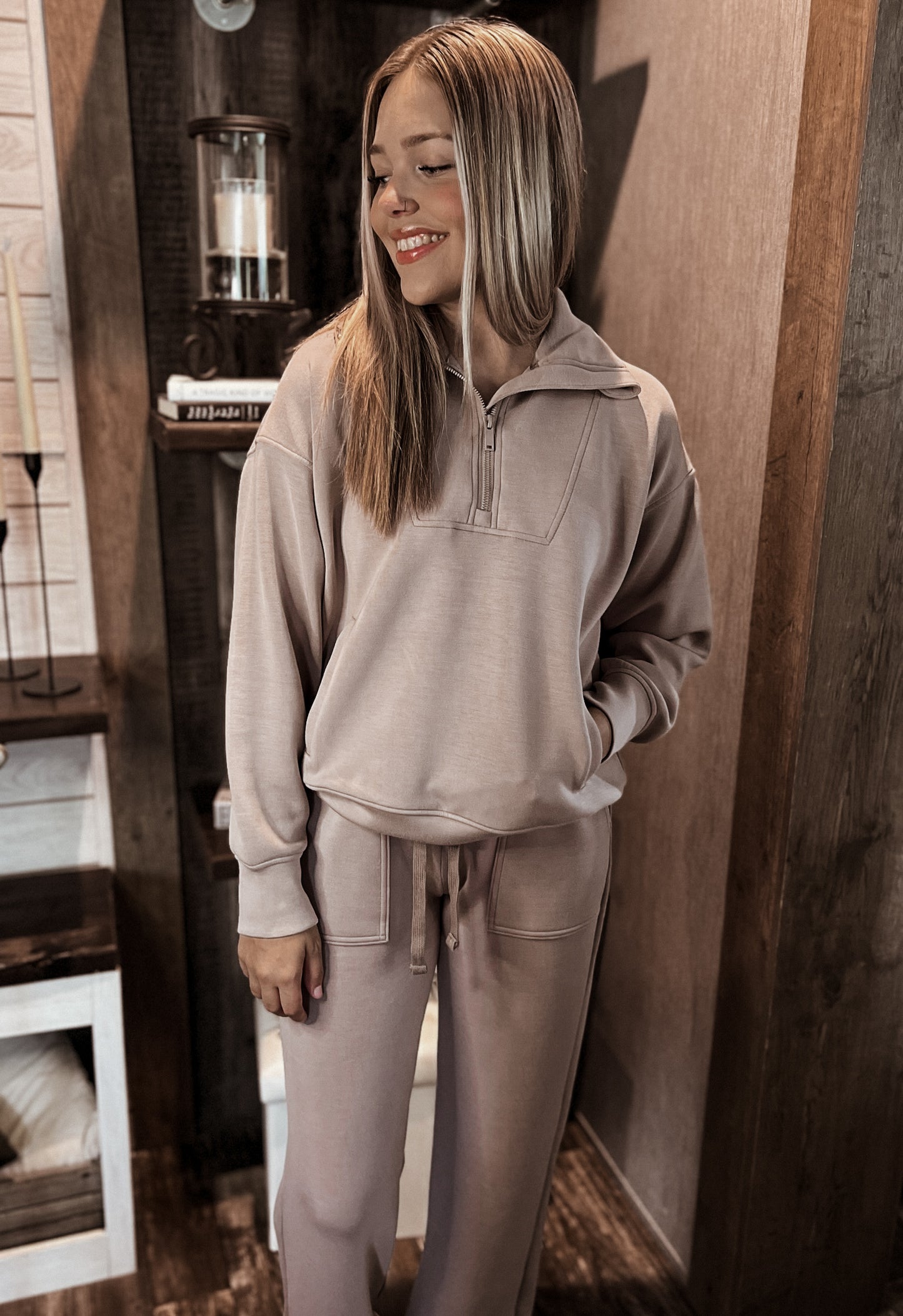 Snuggle Up Scuba Pants - Mocha