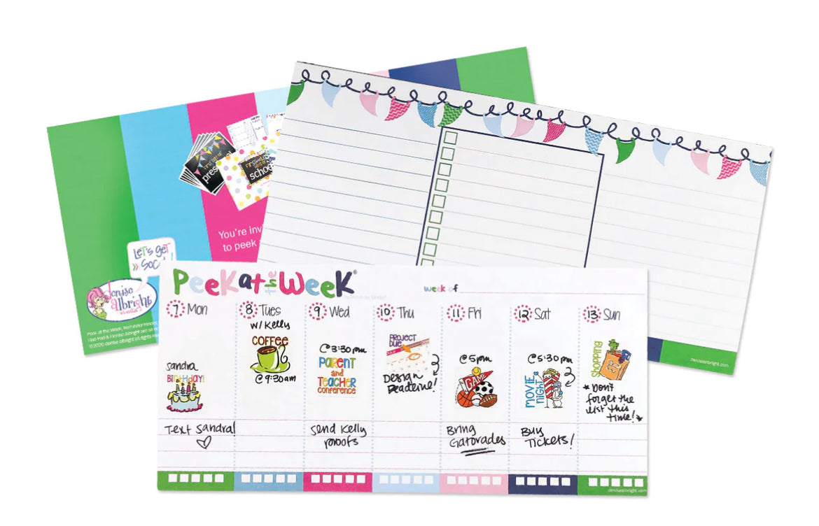 MINI Peek at the Week Planner Pad | Preppy 'n' Pink - Sawyer + Co.
