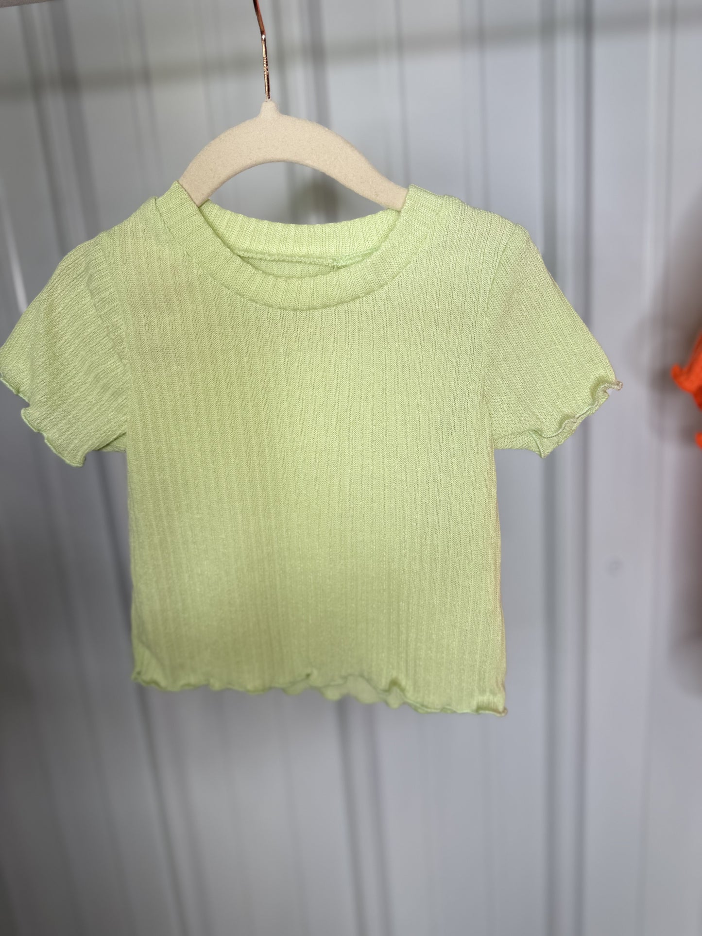 Ribbed Crop Tee Green
