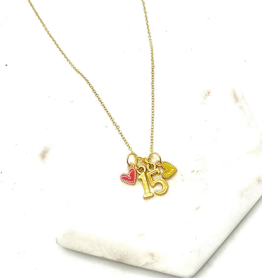 Gold 15 Mahomes Kansas City Charm Necklace Chiefs KC